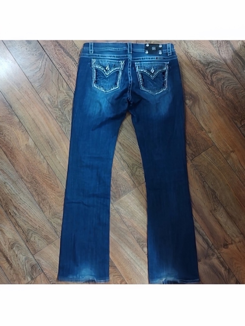 Gorgeous Vintage Y2K Miss Me Mid-Rise Easy Boot Jeans Embellished Pkts 35”Inseam